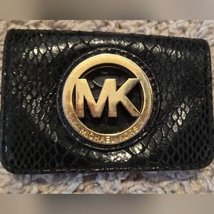 Michael Kors Black Wallet with Gold Logo